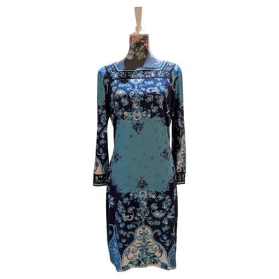 Pre-owned Pucci Emilio  Iconic Geometric Flower Pattern Cocktail Dress In Black