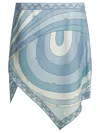 Pucci "iride" Asymmetrical Miniskirt In Blue
