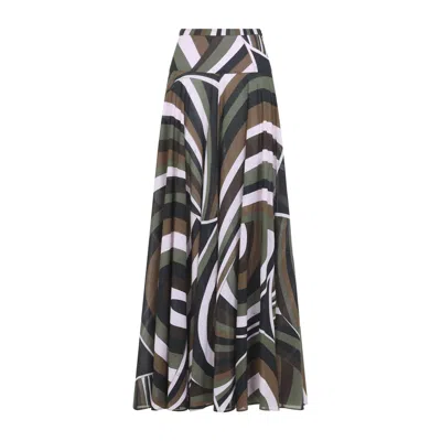 Pucci Emilio  Iride Print Cotton Muslin Skirt In Multi