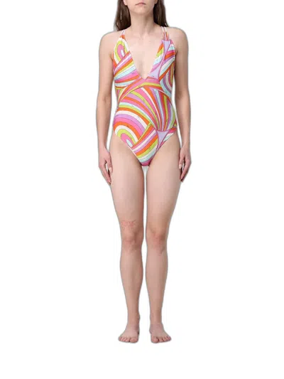 Pucci Emilio  Iride Print Swimsuit In Multicolor