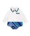 Pucci Emilio  Junior Fontane Printed Shirt Romper In Multi