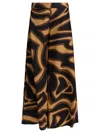Pucci Labirinto Print Silk Wide Pants Trousers Black In Multi