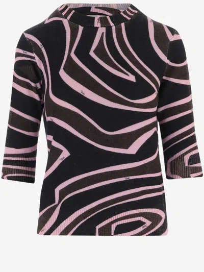 Pucci Emilio  Labyrinth Print Wool Sweater In Multi