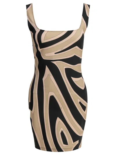 Pucci Emilio  "labyrinth" Short Sheath Dress In Black