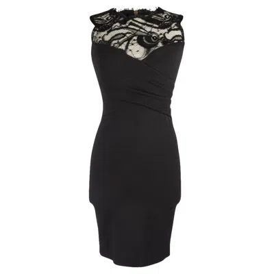 Pre-owned Pucci Emilio  Lace Neckline Rear Zipper Dress In Black