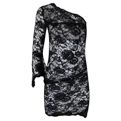 Pre-owned Pucci Emilio  Lace Pattern One-shoulder Dress In Black