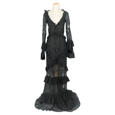 Pre-owned Pucci Emilio  Long Silk Dress In Black