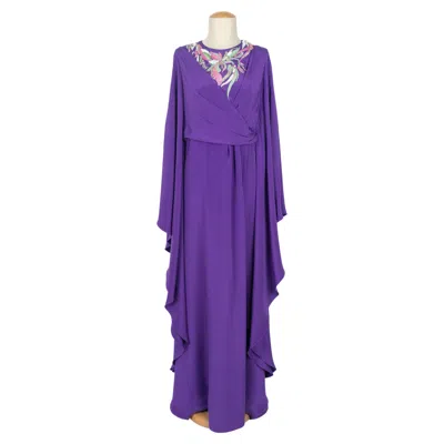 Pre-owned Pucci Emilio  Long Silk Dress In Purple