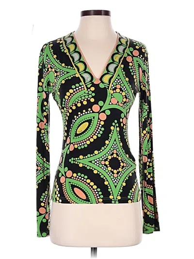 Pre-owned Pucci Emilio  Long Sleeve Blouse In Green