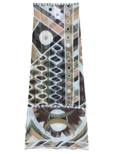 Pucci Emilio  Long Vivara Skirt In Multi