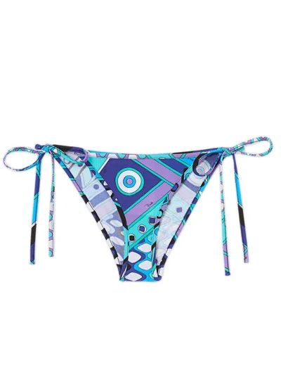 Pucci Vivara-print Bikini Top In Blue
