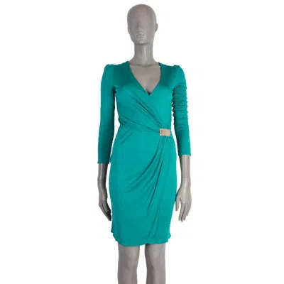 Pre-owned Pucci Emilio  Malachite Green Viscose Wrap Dress S