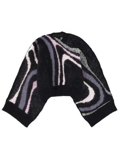 Pucci Emilio  Marble Inlay Print Mohair Sweater In Pink