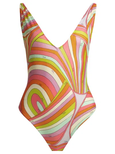 Pucci Emilio  "marmo" One-piece Swimsuit In Multi