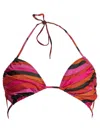 Pucci Emilio  Marmo Red Polyamide Elastane Bikini Top In Multi