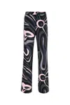 Pucci Abstract Pattern High Waist Wide Leg Trousers In Black