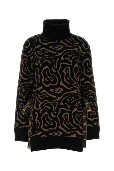 PUCCI EMILIO PUCCI EMBROIDERED POLYESTER BLEND OVERSIZE SWEATER