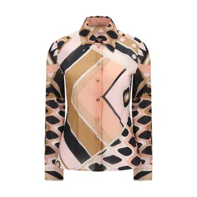 Pucci Womens Nude Vivara Printed Cotton Shirt In Multi
