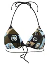 Pucci Occhi-print Triangle Bikini Top In Multi