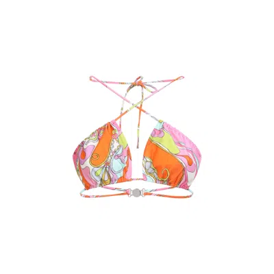 Pucci Abstract-print Halterneck Bikini Top In Multi