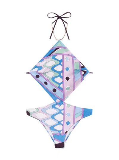 Pucci Vivara-print Swimsuit In Multicolour