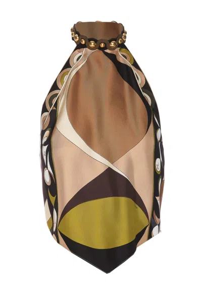 Pucci S.less Top - Silk Twill In Brown