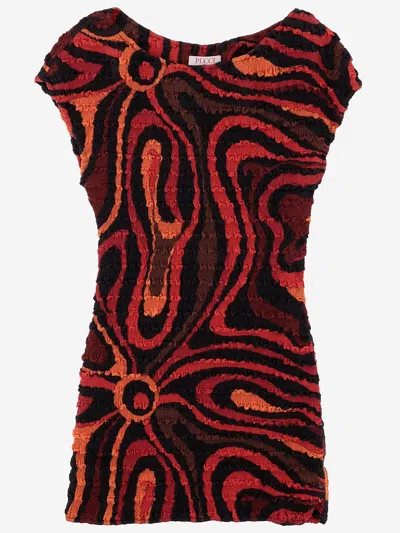Pucci Emilio  Nylon Dress With Crinkled Finish In Brown