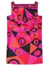 Pucci Fuchsia And Black Occhi-print Silk Twill Mini Dress In Pink