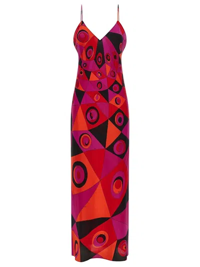 Pucci Emilio  Occhi Print Silk Dress In Multi