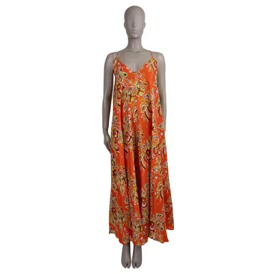 Pre-owned Pucci Emilio  Orange Cotton 2022 Printed Poplin Maxi Dress S