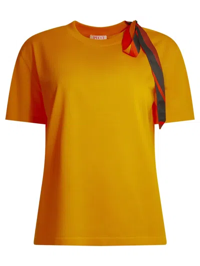 Pucci Emilio  Orange Cotton Silk T-shirt In Multi