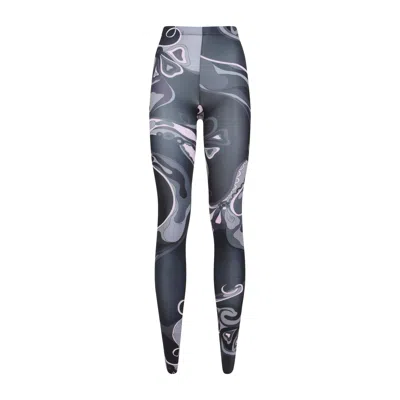 Pucci Emilio  Orchid Print Tights In Gray