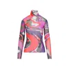 Pucci Abstract-print Turtleneck Sheer Top Clothing In Multi