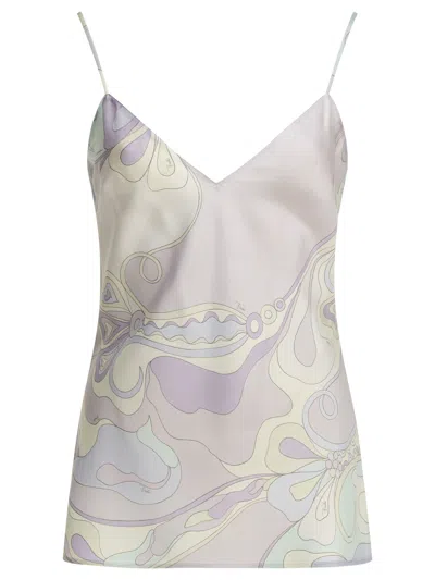 Pucci Emilio  "orchidee" Casual Top In Gray