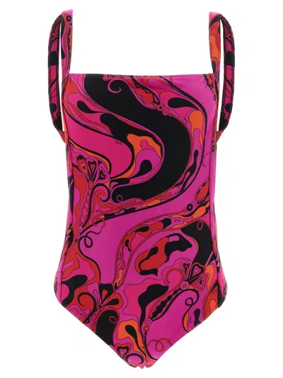 Pucci Emilio  'orchidee' One-piece Swimsuit In Pink