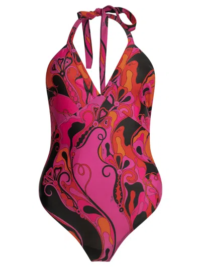 Pucci Emilio  "orchidee" One-piece Swimsuit In Pink