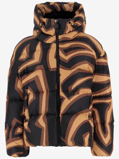 Pucci Emilio  Padded Jacket With Abstract Print In Brown