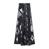 Pucci Collane Print Wide-leg Silk Pants In Blue