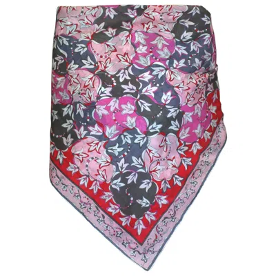 Pre-owned Pucci Emilio  Pink And Red Floral Cotton Scarf