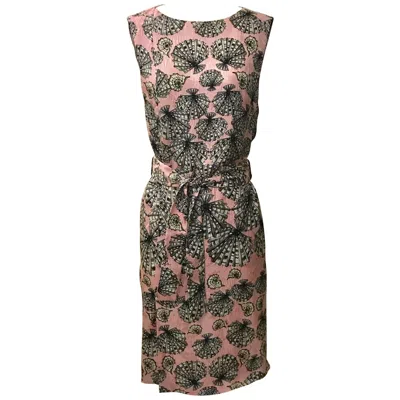 Pre-owned Pucci Emilio  Pink Silk Shell Seashell Print Belted Sleeveless Sun Dress