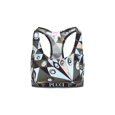 Pucci Emilio  Printed Bralette In Gray