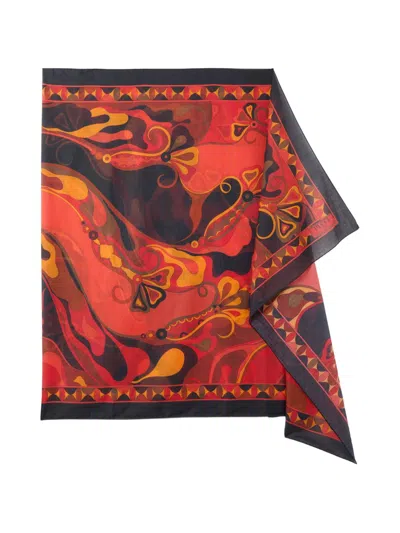 Pucci Emilio  Printed Cotton Sarong In Red