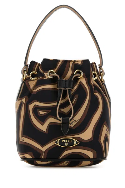 Pucci Emilio  Printed Nylon Yummy Bucket Bag In Multi