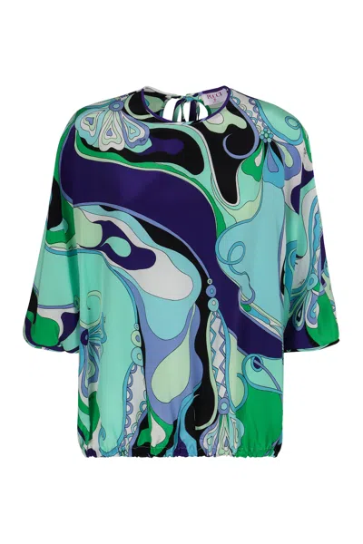 Pucci Emilio  Printed Silk Blouse In Multi