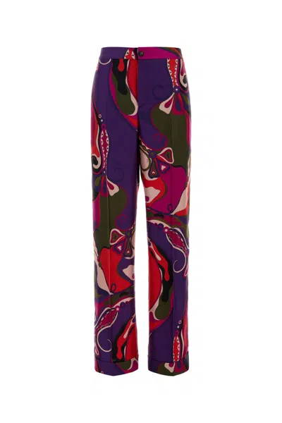 Pucci Emilio  Printed Silk Pant In Multi