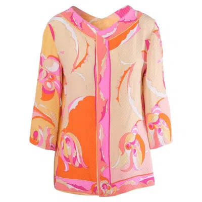 Pre-owned Pucci Emilio  Printed Silk Tunic - '60s In Pink