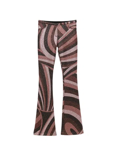 Pucci Printed Stretch-jersey Flared Pants In Multi