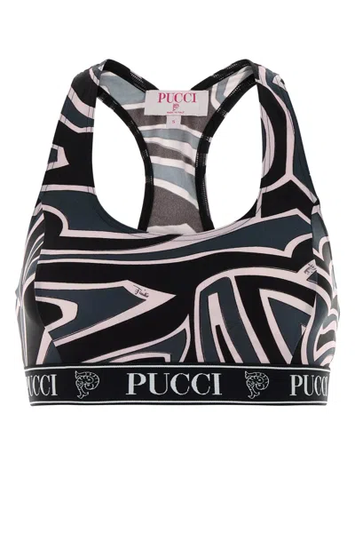 PUCCI EMILIO PUCCI PRINTED STRETCH NYLON BRA
