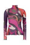 Pucci Emilio  Printed Tulle Top In Multi
