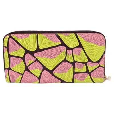 Pre-owned Pucci Emilio  Printed Zip Around Wallet In Sand